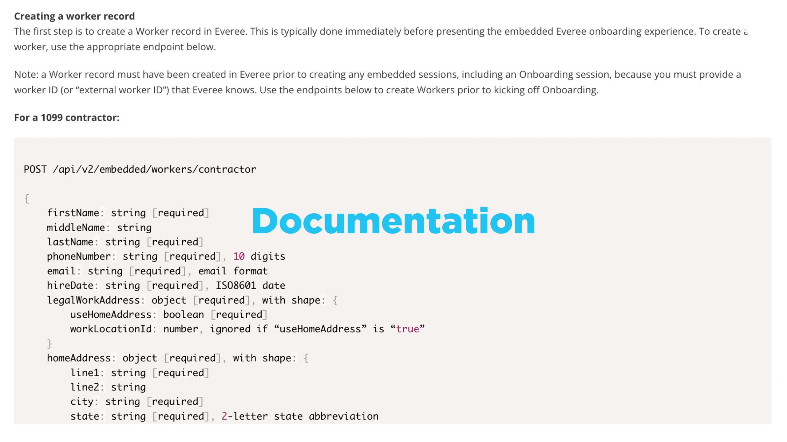 embed documentation